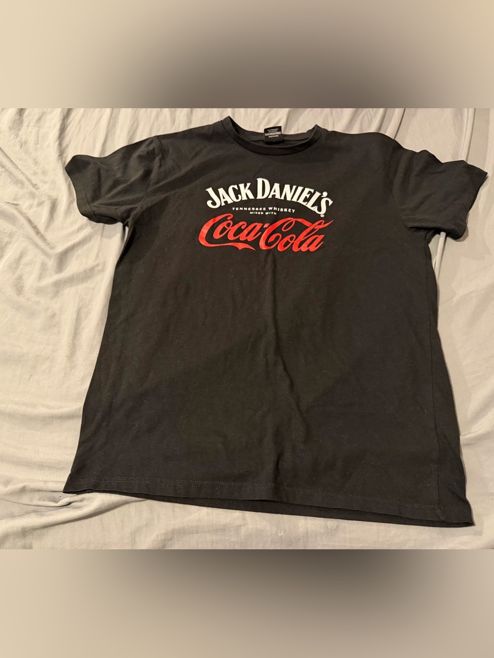 Jack Daniel's Black Short Sleeve Tee with Red and White Coca-Cola Logo